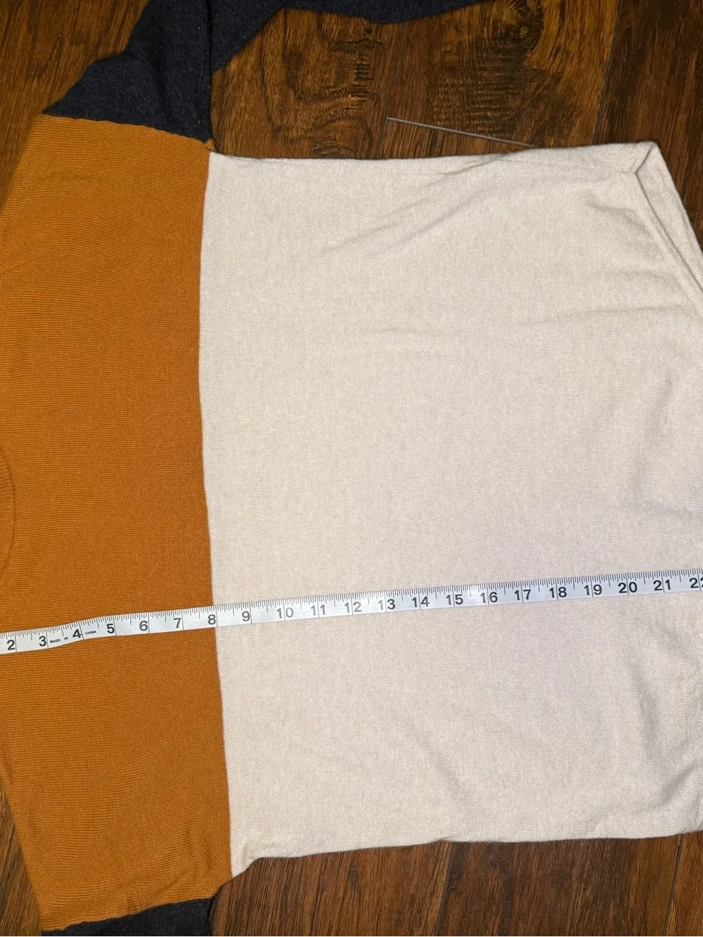 Madewell Colorblock Ashbury Mockneck Sweater Size Small Mustard Cream & Navy